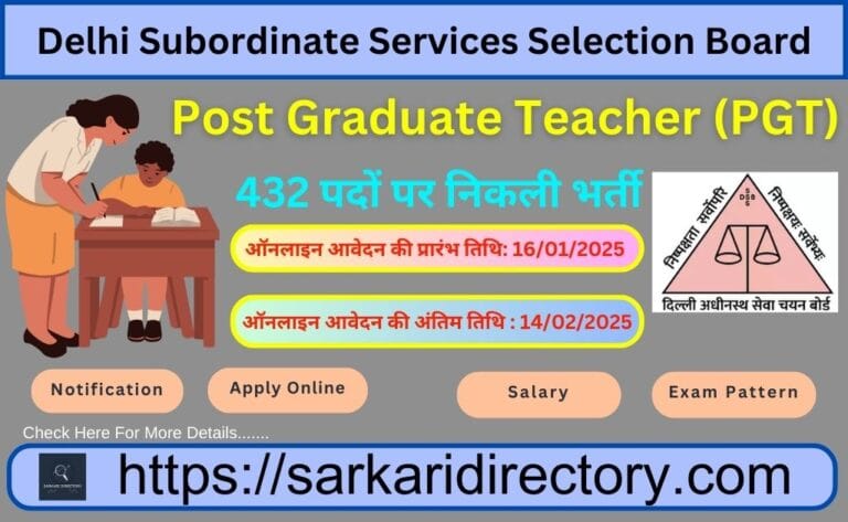 DSSSB PGT Vacancy 2025