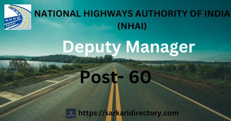 NHAI Recruitment 2025 for Deputy Manager