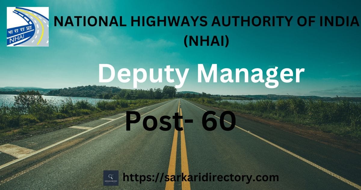 NHAI Recruitment 2025 for Deputy Manager
