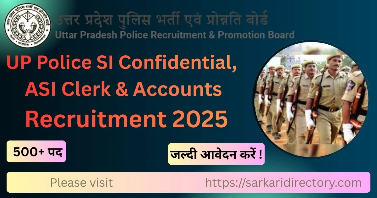 UP Police SI ASI Recruitment 2025