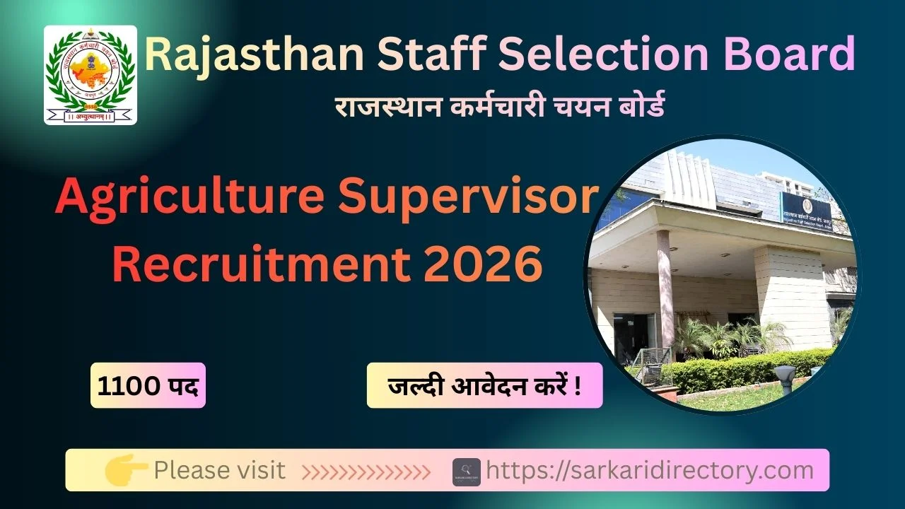 RSSB Agriculture Supervisor Recruitment 2026