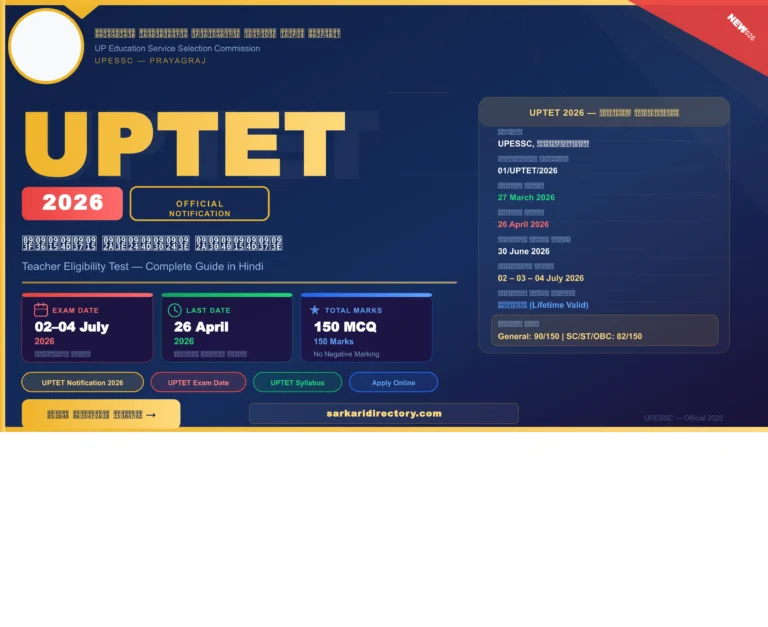 UPTET Application Form 2026